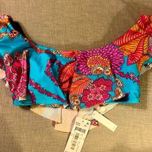 Trina Turk off the shoulder bandeau bikini top.